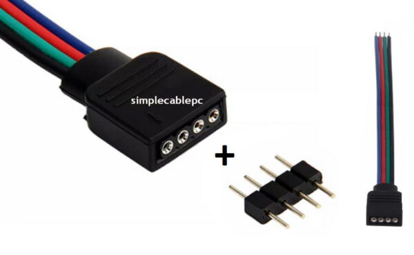 Cable Conector Rgb Hembra Cinta Led 4 Pin Conector - Image 2