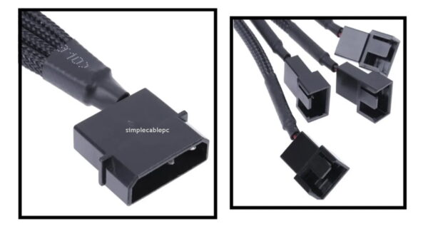 Cable Molex a 4 Pin - Molex a 3 Pin - Conecta 4 Ventiladores