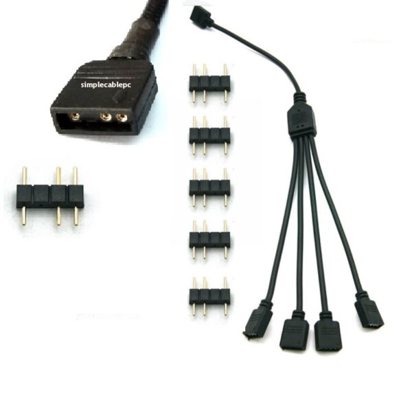Cable Rgb Splitter 3 Pines - 5v Cable Argb 4 Vias