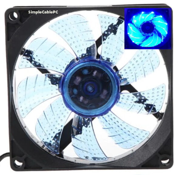 Ventilador 90 Mm X 25 Mm 12v Cooler Fan Led- 9 Cm X 9 Cm
