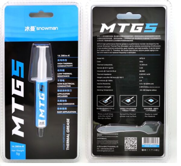 Pasta Térmica Disipadora Mtg5 Alta Conductividad Térmica 5g