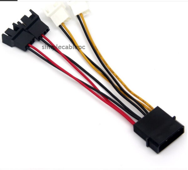 Cable Molex A 4 Pin/ Molex A 3 Pin - Conecta 4 Ventiladores