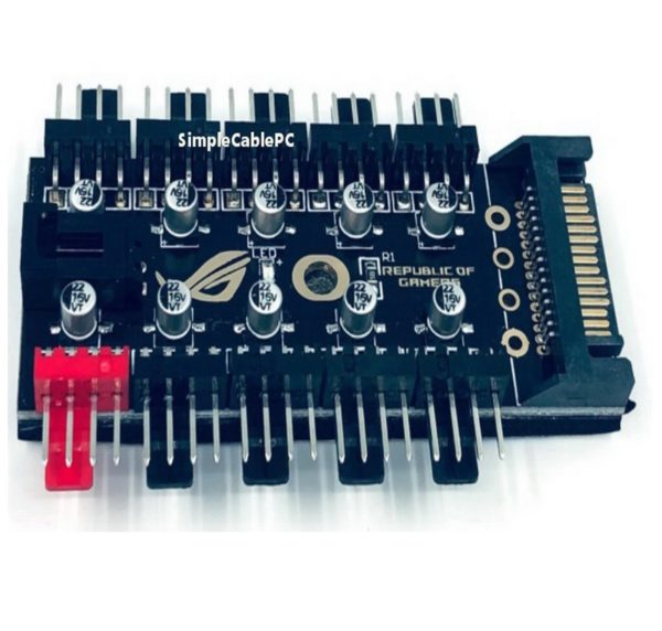 Hub Ventilador Sata A 4 Pin / 3 Pin- Pwm Para Pc- 10 Vias