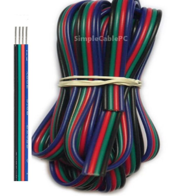 Cable Rgb 4 Hilos 4 Pines Cinta Led X 1 Metro Extensión