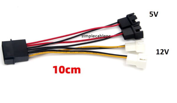Cable Molex A 4 Pin/ Molex A 3 Pin - Conecta 4 Ventiladores - Image 2