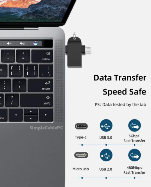Adaptador  Usb 3.0  A Otg Tipo C Y Micro Usb Convertidor - Image 3