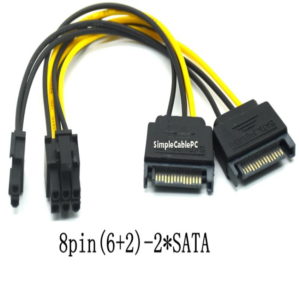 Cable Sata A 6 Pines - 8 Pines - 6+2 Tarjeta Grafica