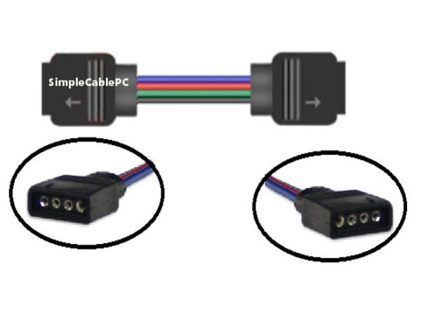 Cable Rgb 4 Pines Hembra Ambos Lados Conector