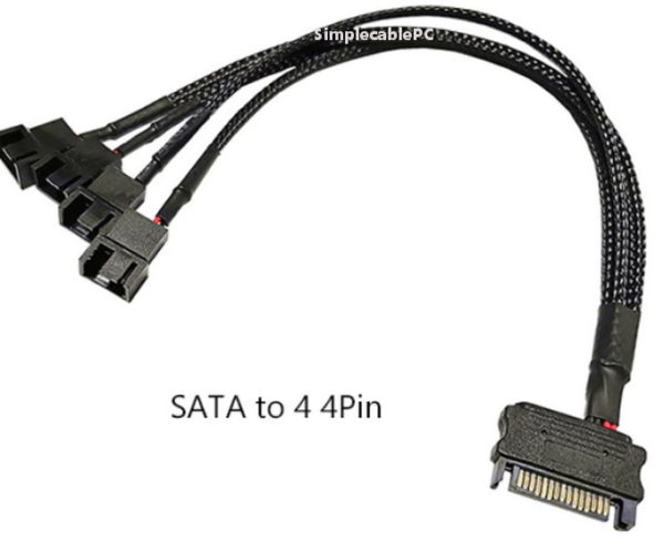 Cable Sata A 3 Pines - 4 Pines Ventilador 4 Vias Para Pc - Image 2