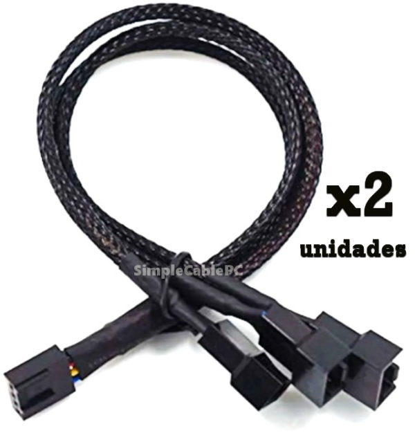 Cable Pwm 4 Pines, Splitter Cooler Para 3 Ventilador 3-4pin x2unid