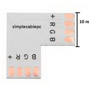 Conector Rgb En L 10mm 4 Pin Para Cinta Led/ Tira Led