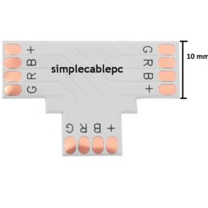 Conector Rgb En T 10mm 4 Pin Para Cinta Led/ Tira Led