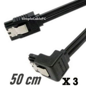 Cable Sata a Sata en L – 6gb/s Sata III – 50cms x3unidad
