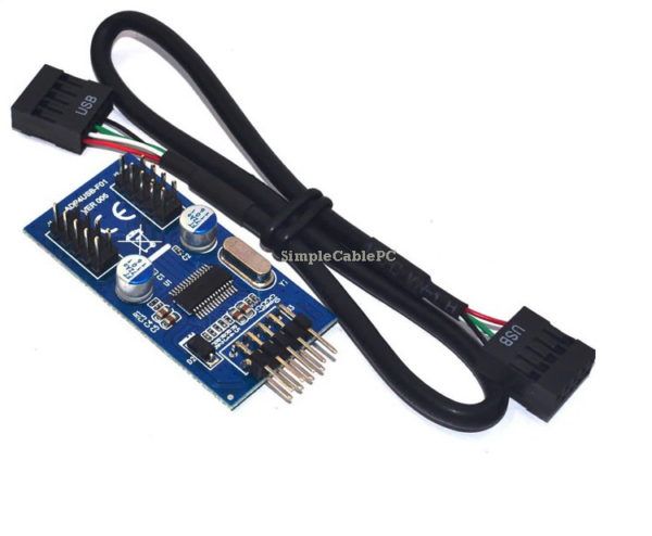 Placa Usb 2.0 De 9 Pines Divisor Motherboard Panel Frontal - Image 2