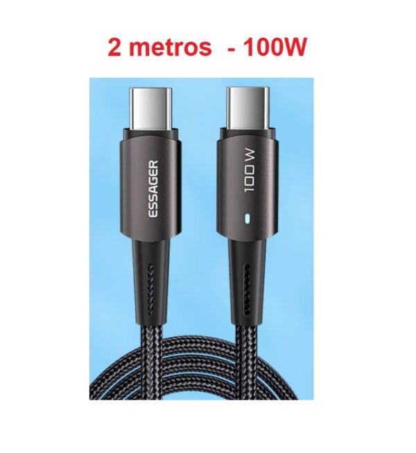 Cable Usb Tipo C Carga Rápida Pd 100w Macbook Samsung Xiaomi