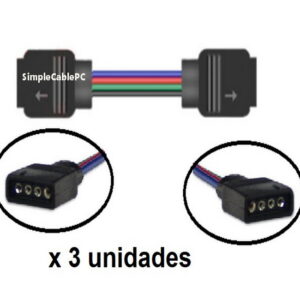 Cable Rgb 4 Pines Hembra Ambos Lados Conector x3