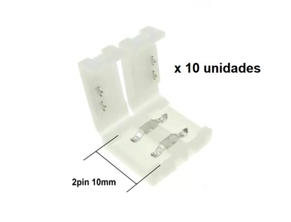 Conector 2 Pines Presión 10mm Para Tira Led 5050 - 5630