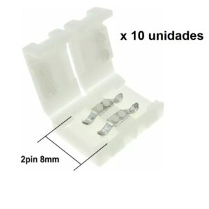 Conector cinta 2 Pines Presión 8mm Tira Led 2835 3528