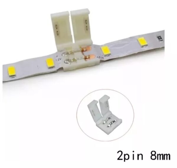 Conector cinta 2 Pines Presión 8mm Tira Led 2835 3528 - Image 2
