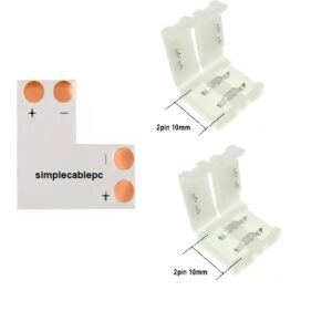 Conector L 10mm 2 Pin Cinta/tira Led 5050 5630+ Conector Presión