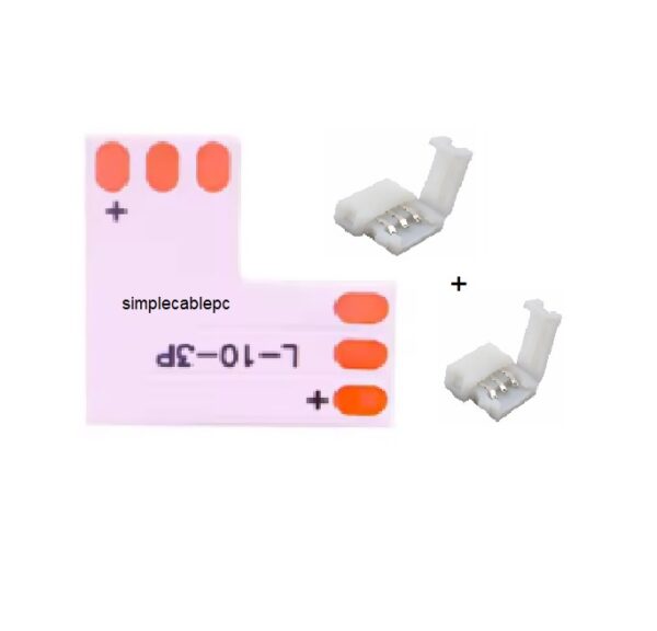 Conector Argb L 10mm 3 Pin Cinta/tira Led + Conector Presión